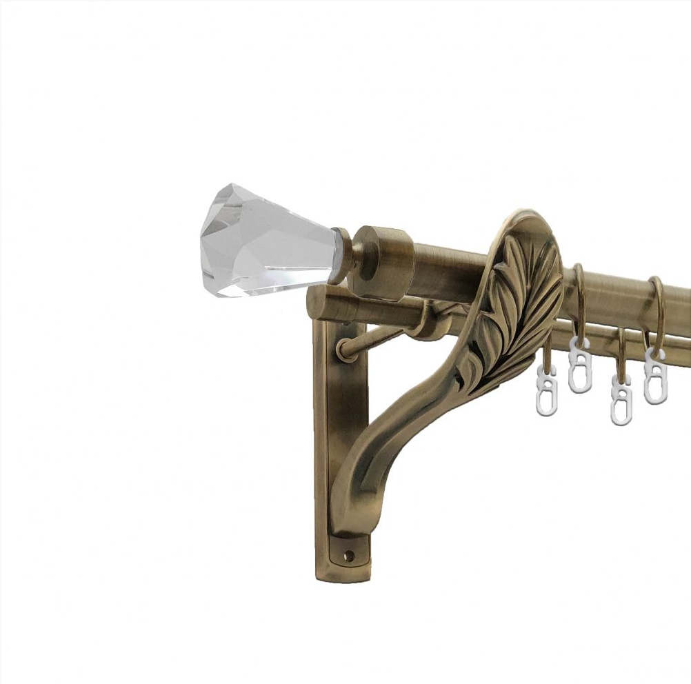 Карниз кований для штор подвійний антик ретро Кристал Конус 25мм х 16мм діаметр гладка комплект, фото 1