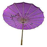 Зонтик из бамбука и шелка фиолетовый ( 55х 82 см)