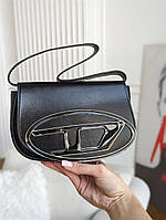 Брендова жіноча сумка клатч Дізель Чорна шкіряна сумочка через плече Diesel Трендова класична сумочка для дівчат Дизель