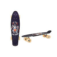 Toys Дитячий скейт, пенни борд 22" SC20402 (RL7T) Skull, PU колеса, дека 56*15 cm Бежевий