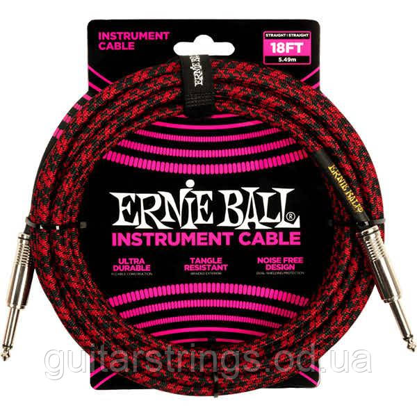 Кабель для гитары Ernie Ball 6396 Instrument Cable 5.49m Straight /Straight Red/Black