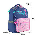 Рюкзак шкільний Kite Education Pixel Love 39х29х14.5, 15 л, синій (K24-770M-1), фото 2
