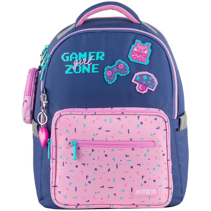 Рюкзак шкільний Kite Education Pixel Love 39х29х14.5, 15 л, синій (K24-770M-1)