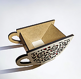 Декоративна оригінальна маленька корзина-кашпо у вигляді чашки з трояндами червоного кольору, фото 3