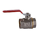 Кран кульовий прямий SOLOMON 1 1/4″ ВВ PN40 латунний посилений В1001, фото 2