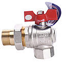 Кран кульовий кутовий з американкою SOLOMON 1″ латунний посилений (B1043), фото 2