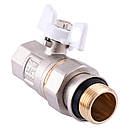 Кран кульовий прямий з американкою Q PROFESSIONAL 3/4″ PN40 Білий метелик QP003, фото 2