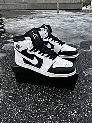 Кросівки Nike Air Jordan 1 White / Black (шкіра)