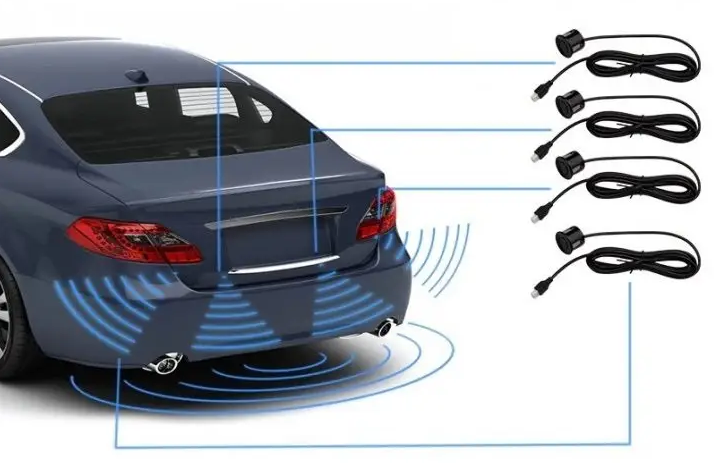 Комплект із системи парктроніків для паркування машини, Паркувальна система з наявністю 4 датчиків led Assistant