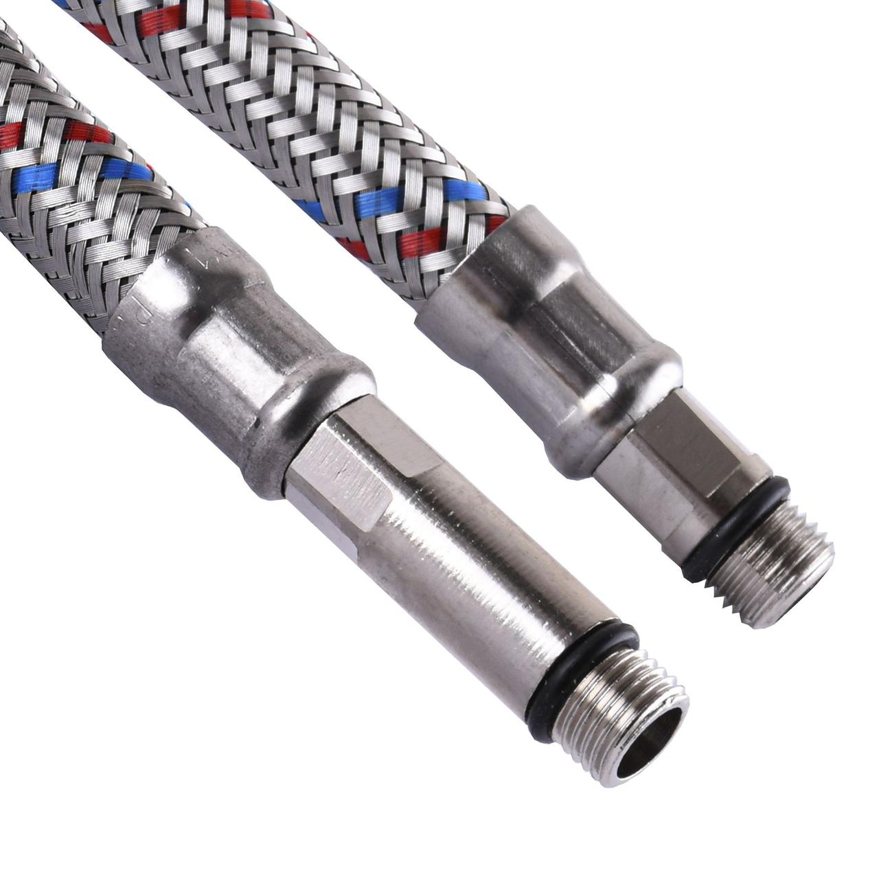 Шланги для змішувача ECO FIX М10х1/2″ (1,2 м) пара (нержавійка) EPDM