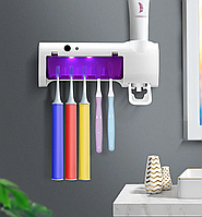 Держатель диспенсер для зубной пасты и щеток Multi-function Toothbrush sterilizer JX008 Уф стерилизатор