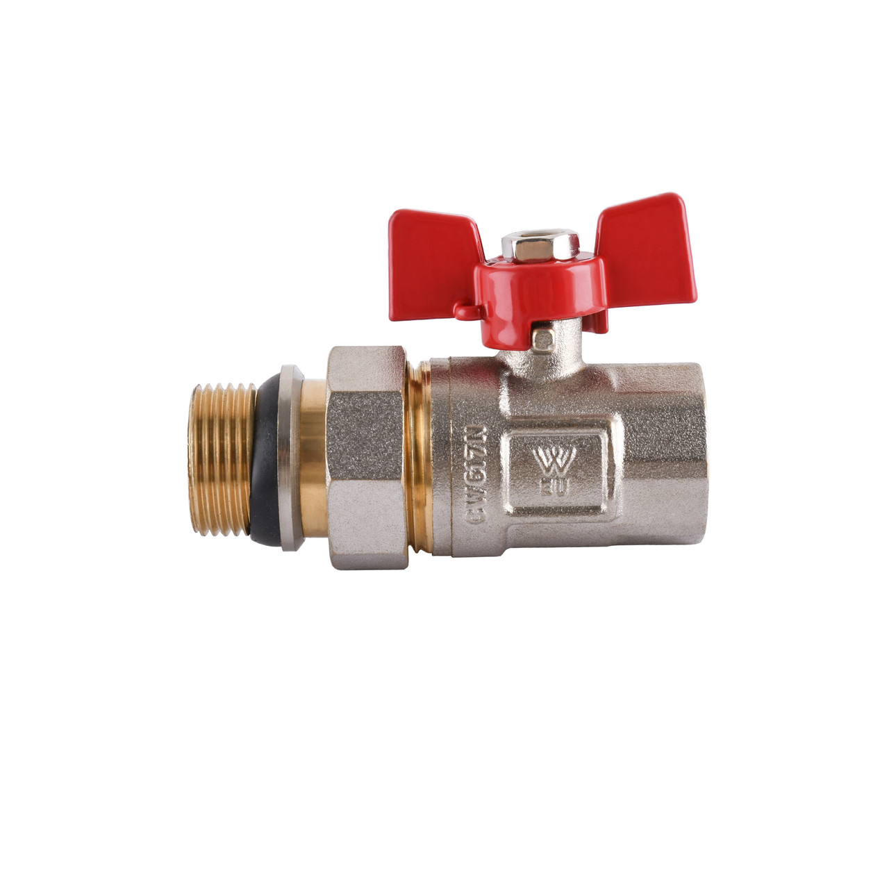 Кран кульовий прямий з американкою WATERVALVE 3/4″ PN 30 внутрішній-зовнішній NV-V343, фото 1