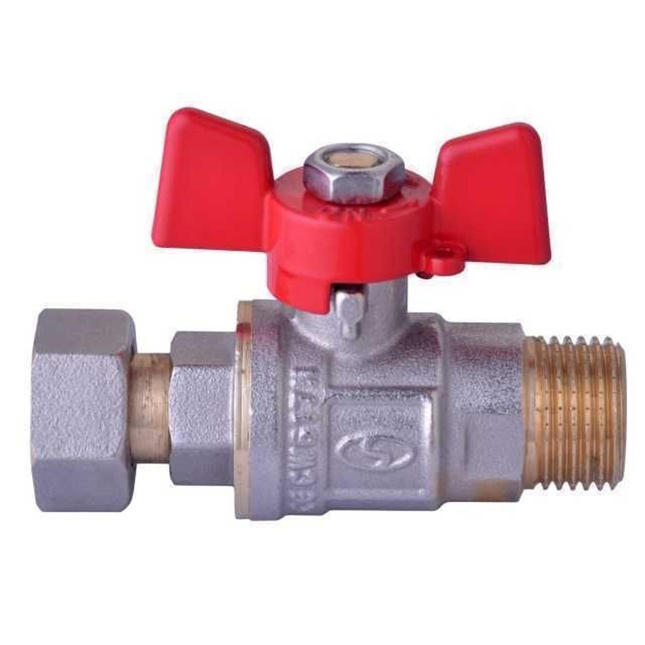 Кран для води з накидною гайкою SOLOMON 1/2″ PN40 прямий зовнішній 160406