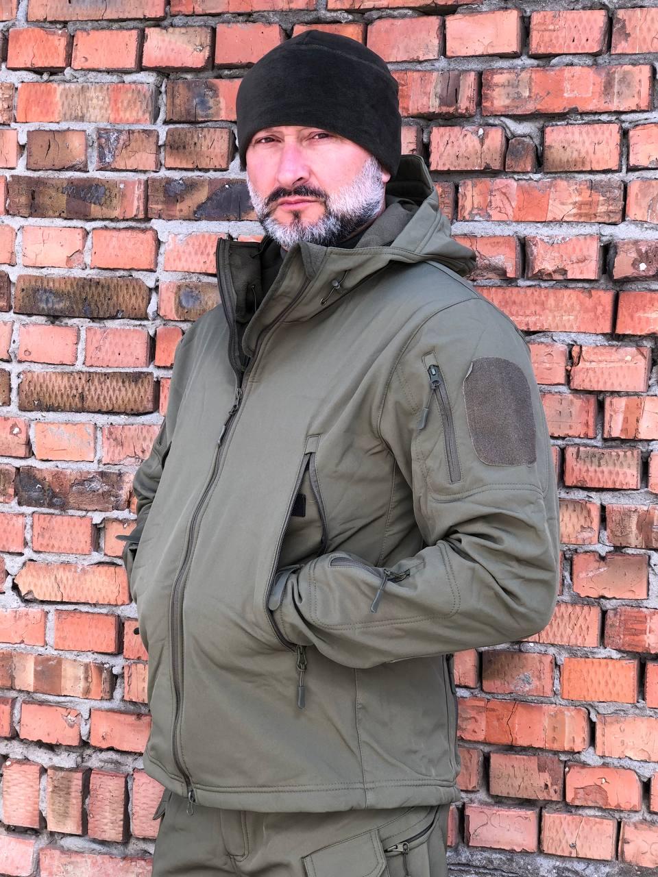 Тактична куртка софтшел олива, куртка олива нгу, тактична куртка демісезонна, весняна оливкова куртка софтшел на флісі