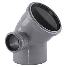 Коліно для каналізації з лівим відведенням VSplast DN 110x45°x50x90° (поліпропілен) 24808