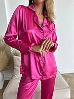 Красивый комплект женская рубашка и штаны модная розовая пижама из шелка XL