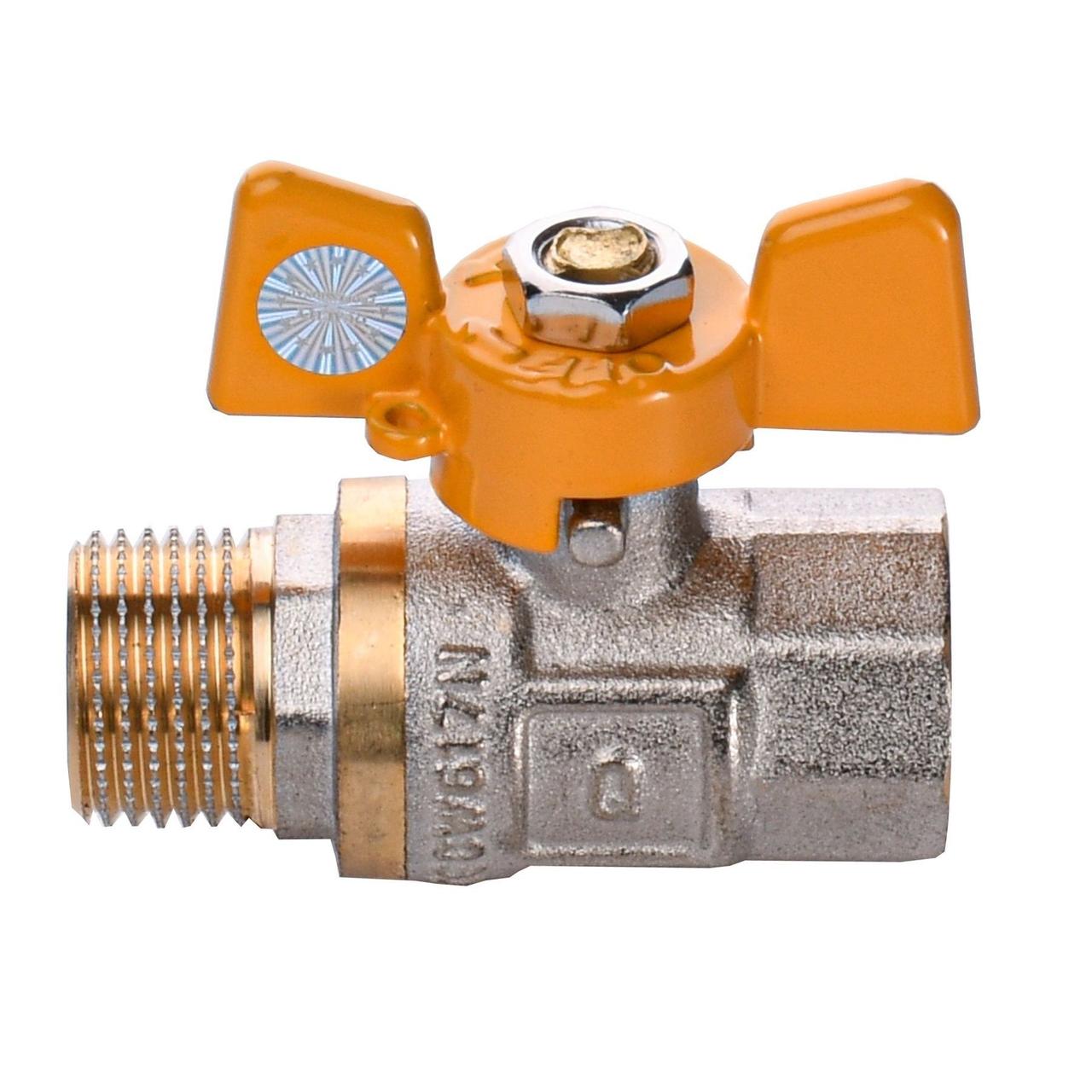 Кран кульовий латунний Q PROFESSIONAL 1/2″ PN 40 внутрішній-зовнішній QP152, фото 1