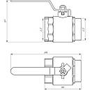 Кран кульовий латунний Q PROFESSIONAL 2″ PN 40 внутрішній-зовнішній QP152, фото 4