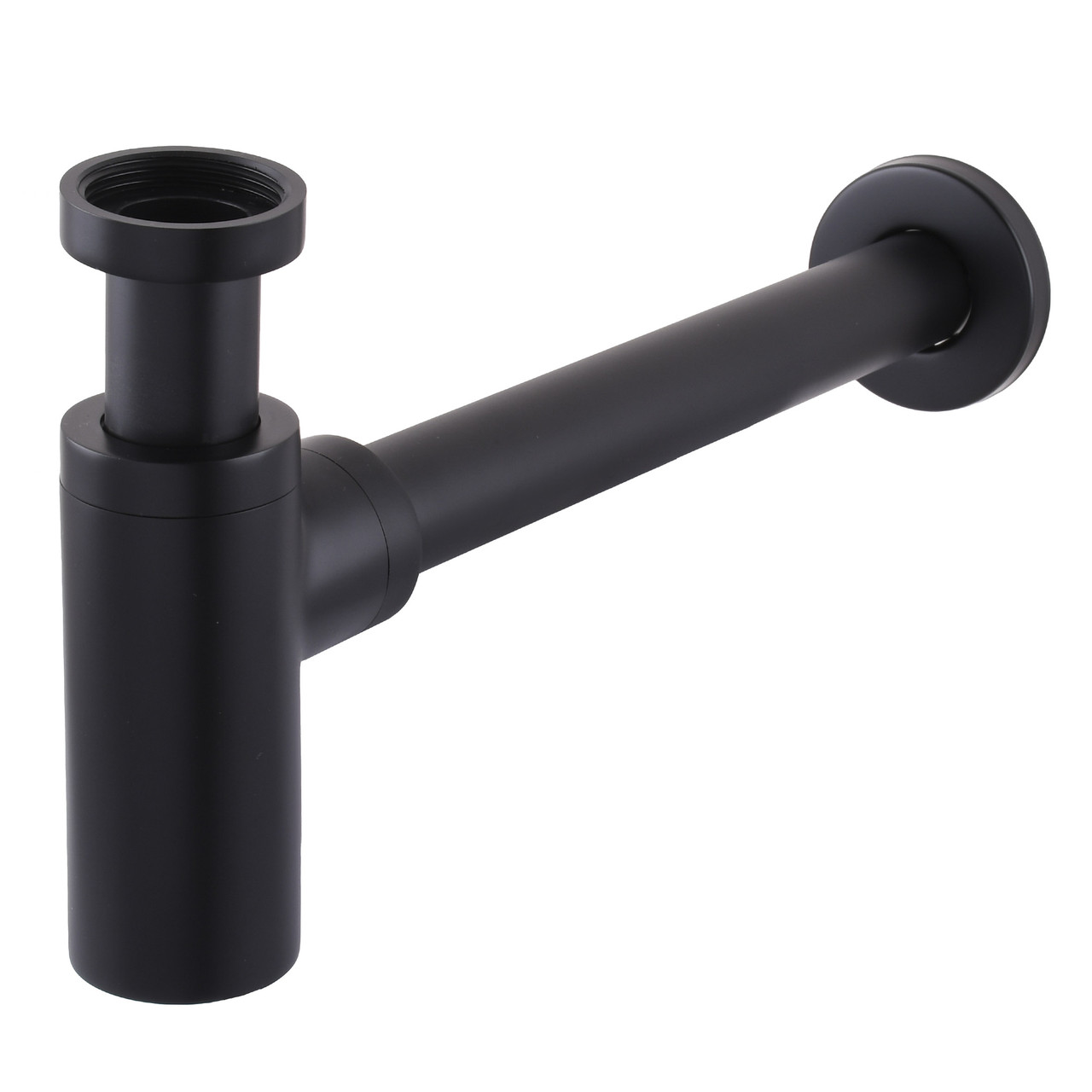 Сифон для раковин циліндричний Globus Lux GSB-32-125-BB, латунь, 1 1/4<unk>, чорний матовий, фото 1