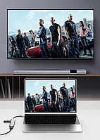 Док станція Deepfox-2120 7 в 1 USB Type-C концентратор для ноутбука 7 портів HDMI картридер, фото 5