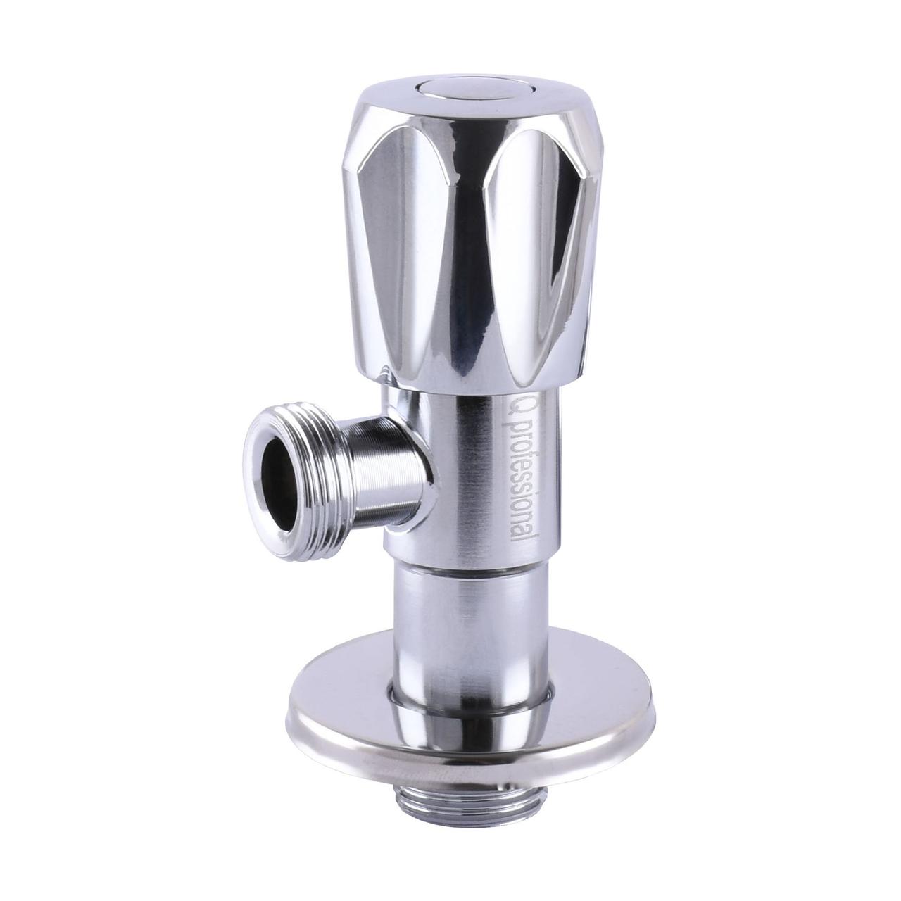 Кран кутовий кульовий Q Professional 1/2'x1/2" для сантехприладів (нержавійка) NV-QP999