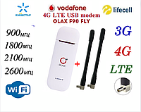 Мобільний 4G модем/роутер USB WI-FI3G/4G LTE OLAX F90FLY Київстар, Vodafone, Lifecel +2 антени 4G MIMO по 4 db