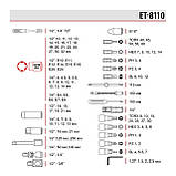 Набір інструментів intertool 110од Автомобільні набори ручного інструменту Набір біт головок для ремонту авто, фото 9