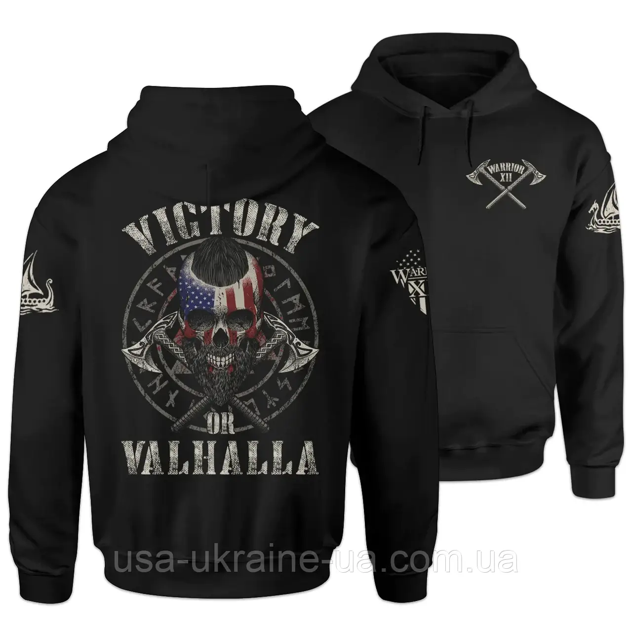 Худі Warrior 12 "Victory Or Valhalla Hoodie" - фото 1 - id-p2123639402