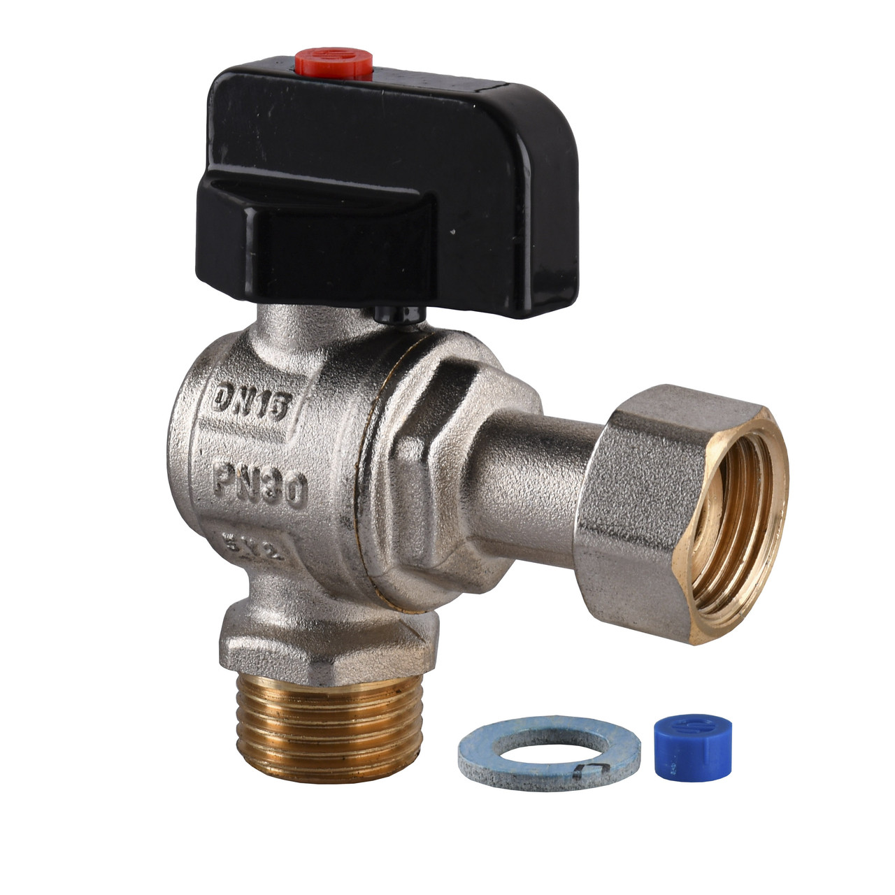 Кран з накидною гайкою кутовий ARCO 1/2″ ВН PN40 для котла 150813, фото 1