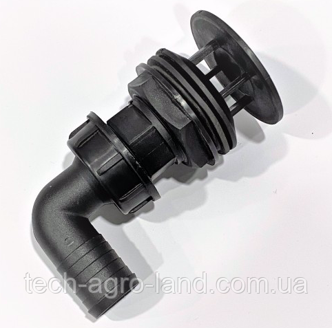 Зливне коліно у бочку від 1000-200л на обприскувач навісний польський