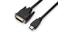 Кабель Prologix Premium HDMI - DVI V 1.3 (M/M), Single Link, 18+1, 0.5 м, Black (PR-HDMI-DVI-P-01-30-05m)