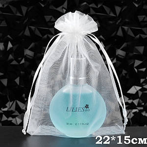 Подарункові мішечки з органзи / Упаковка - 10шт / 12х18см / Білий №18-23