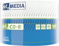 Диски CD-R MyMedia (69206) 700MB 52x Wrap 50шт Full Printable без шпинделя