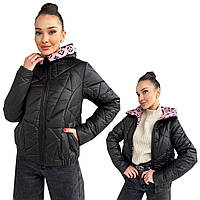 Р. 42 до 52 Куртка женская плащевка лаке модная, демисезонная стеганная короткая курточка деми молодежная