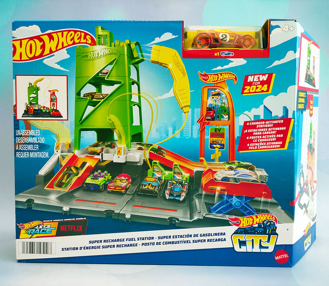 Трек Хот Вілс Заправна станція для суперзарядки Hot Wheels City Super Recharge Fuel Station HTN79