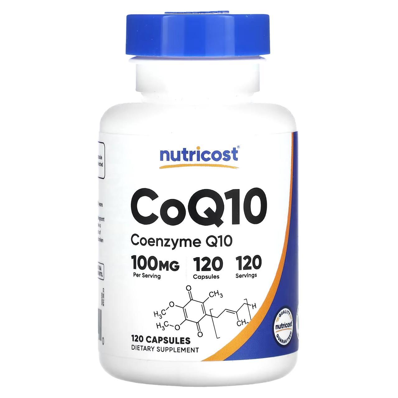 Nutricost, CoQ10, коензим Q10, 100 мг, 120 капсул