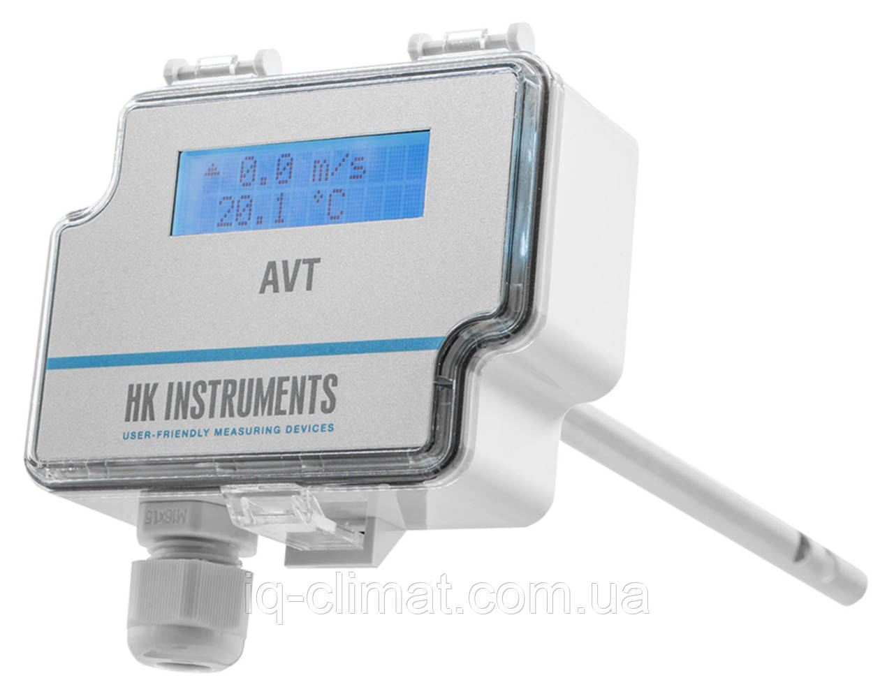 AVT-D Канальний датчик швидкості та температури повітря з дисплеєм, HK Instruments