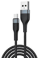 Кабель Foneng X51 Spiral Braided Cable USB - micro USB (M/M), 3 A, 1 м, Black (X51-CA-MU)