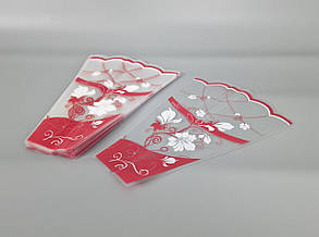 Упаковка конус під квіти h40/10низ/30верх" Весна "червоний (100 шт) 160 (6) (100 шт)