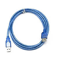 Кабель Gresso USB - USB V 2 .0 (M/F), 3 м, Blue (2000700002401)