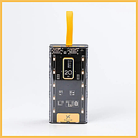 Повербанк 20000 mah powerbank USB Micro TypeC Lightning внешний аккумулятор 4 встроенных кабеля Мощный повер