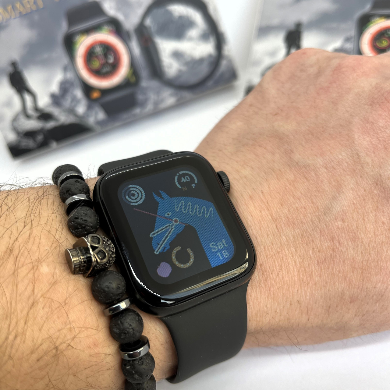 Смарт годинник Smart Watch чоловічий спортивний жіночий фітнес смарт-годинник чорний