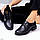 36 39 41 р. Жіночі весняні туфлі на шнурівці чорного кольору, натуральна шкіра флотар, фото 4