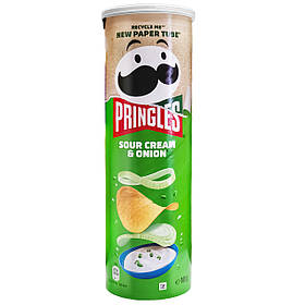Чіпси, Снеки Прінглс Pringles 165g , 165г Sour Cream & Onion Сметана та цибуля
