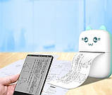 Термопринтер дитячий бездротовий Cat Ears 8499, біло-синій, фото 7