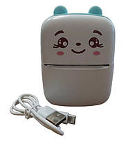 Термопринтер дитячий бездротовий Cat Ears 8499, біло-синій, фото 4