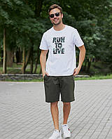 Мужская летняя футболка RUN to LIVE с надписью размеры М-XXL