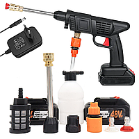 Аккумуляторная мойка высокого давления + 2 аккумулятора 24V / Пистолет для мойки авто/ Ручная минимойка машины