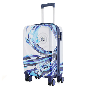 Дорожня Валіза на колесах для подорожей Semi Line 20" (S) White/Blue Print (T5653-1) Польща