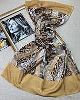 Модный женский весенний шарф-палантин со змеиным принтом